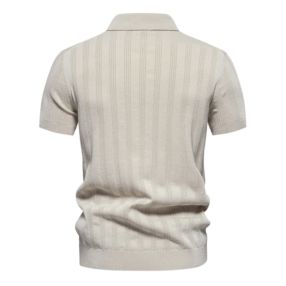 2024 Summer New Men's T-shirts High Quality Short Sleeved Lapel Business Casual Knitted Polo Shirt Man Short Sleeve T-shirts