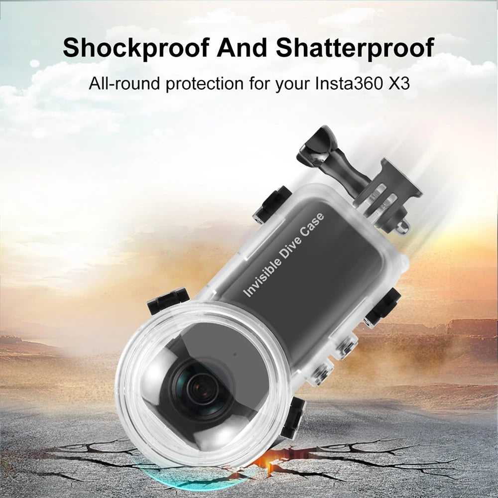 Dive Case For Insta360 X3 Waterproof Housing Cover Underwater 50M Protector Fully Invisible Diving Shell Camera Accessories