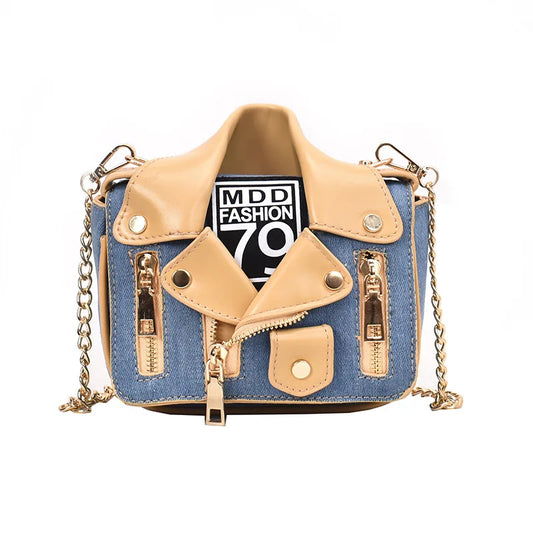 2024 New Fashion Rivet Contrast Clothes Shaped Handbag Crossbody Versatile Chain Small Square Bag Purses and Handbags