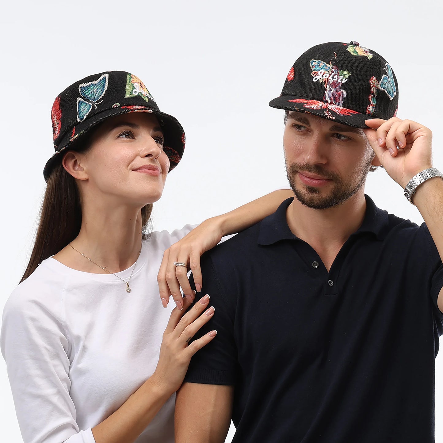 All-Season Couples & Siblings Adjustable Baseball & Bucket Hats | Cotton Embroidered | Unisex for Outdoor Travel & Leisure