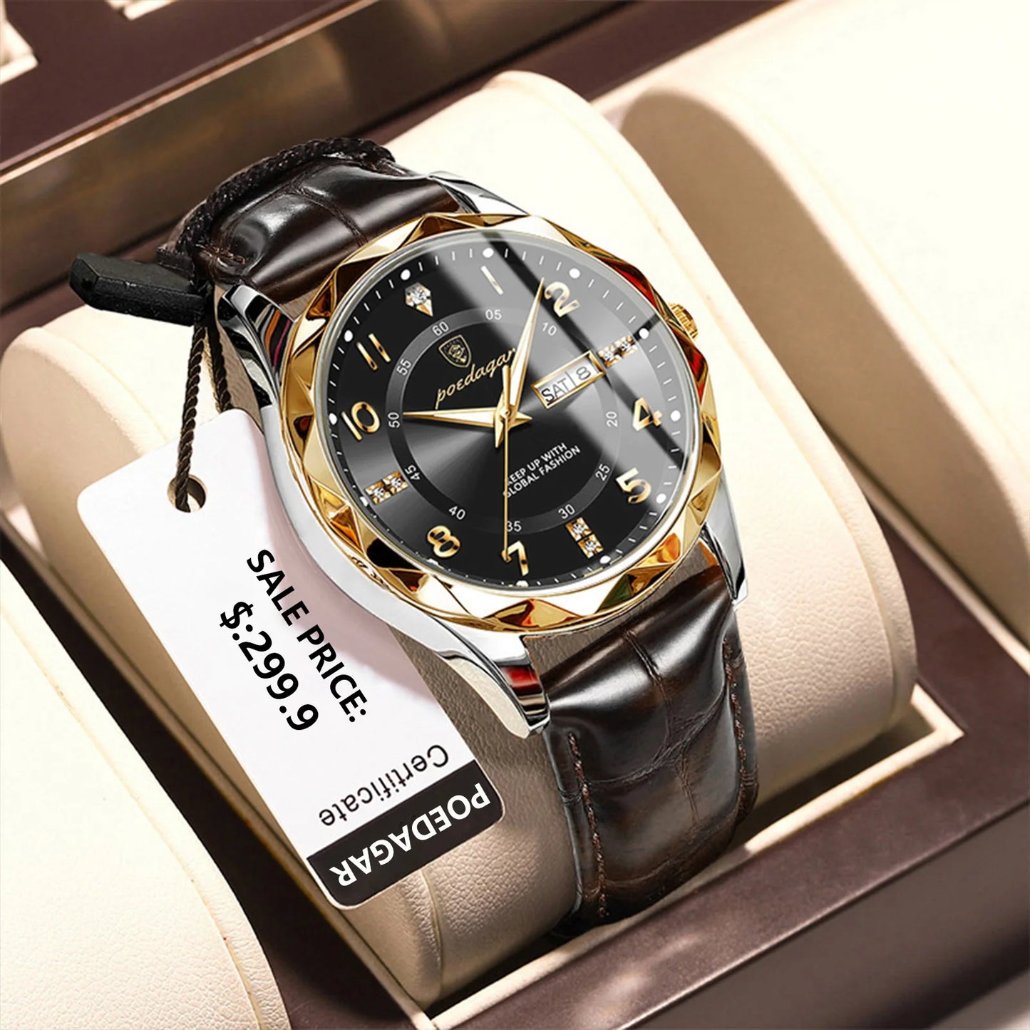 POEDAGAR Luxury High Quality Watches for Men Sport Quartz Leather Man Watch Waterproof Luminous Date Week Men's Watch Male Reloj