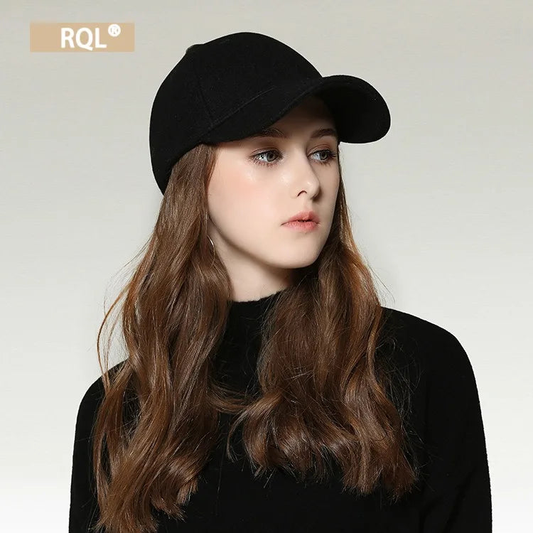 Wool Baseball Cap Women's Autumn and Winter Hat Thickened Keep Warm Female Fashion Trucker Cap Ladies Sport Hat Solid Color 2021