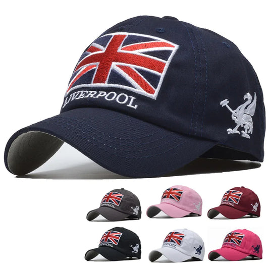 New Men's Baseball Cap Embroidery England Flag Brand Snapback Womens Baseball Hats Cotton Dad Hat Gorra Hombre Trucker Cap