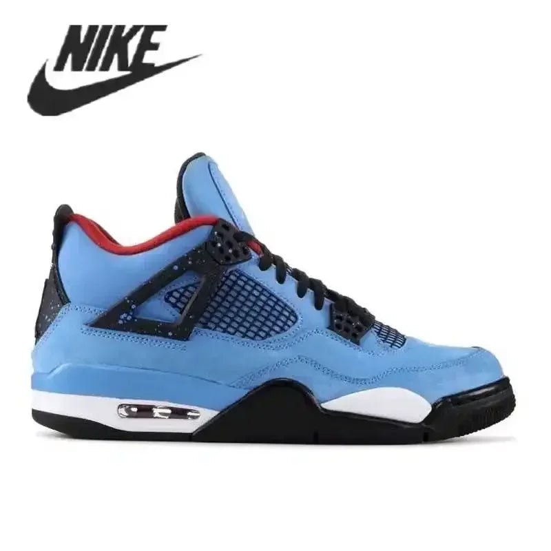 Nike Air Jordan 4 Denim AJ4 Breathable Men's New Arrival Authentic Basketball Shoes Sports Sneakers