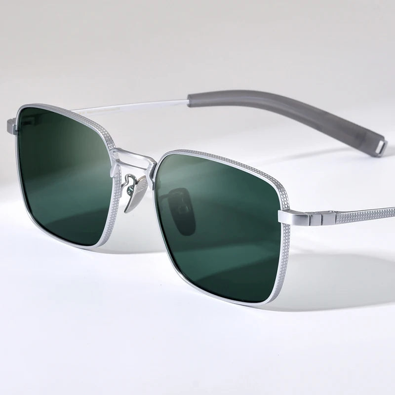 FONEX Titanium Sunglasses Men 2023 New Fashion Retro Vintage Square High Quality Nylon Lens UV400 Sun Glasses Women MRX-8827T