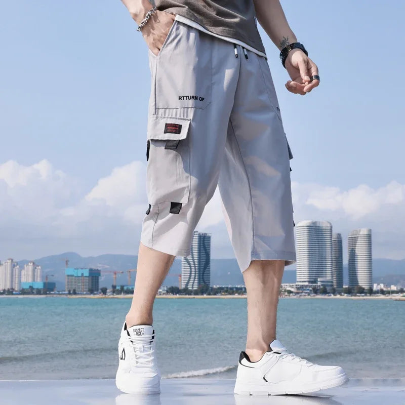 Men's Work Pants Refreshing Ice Silk Shorts Casual and Fashionable Summer Street Shorts