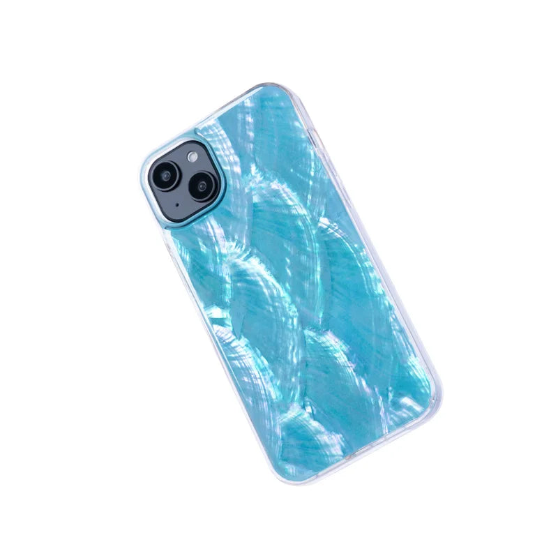 KZDOO Seashell Genuine Real Abalone Scallop Phone Cover, Shockproof Case, Protective Case for iPhone 14,14Plus, 14Pro, 14Pro Max