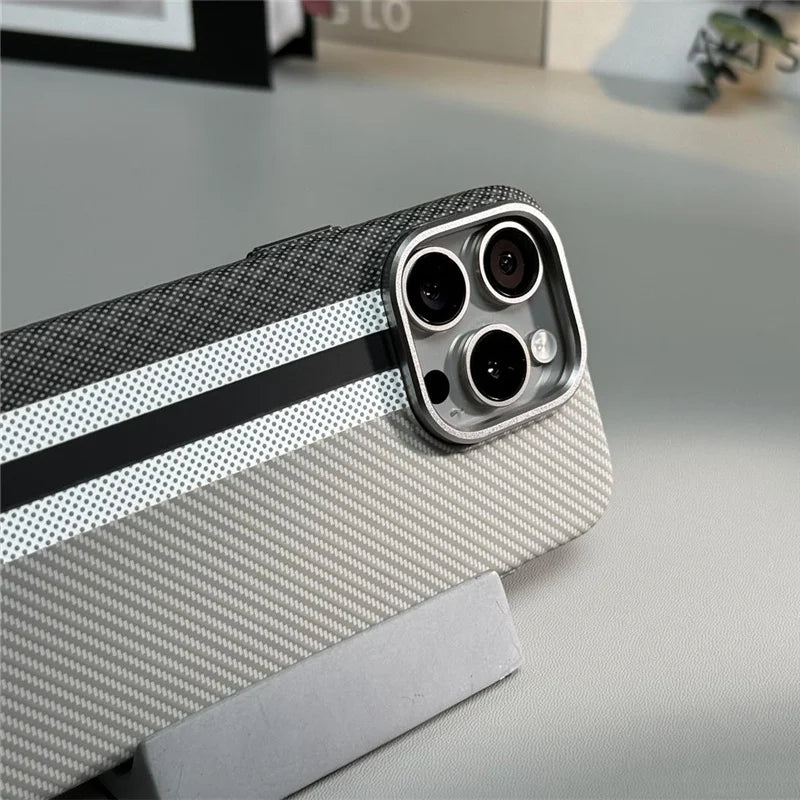 Hit color Carbon fiber texture Magsafe case for iphone 15 14pro 13 12 15pro 15Pro Max Metal Lens Wireless Charging hard cover