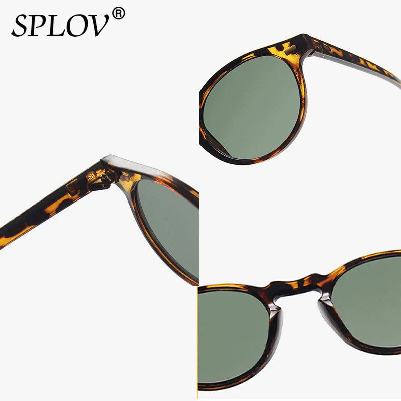 Small Round Sunglasses Men Women Vintage Brand Black Leopard Green TransGrey Shades AntiBlue Light Glasses Trendy Clear Eyewear