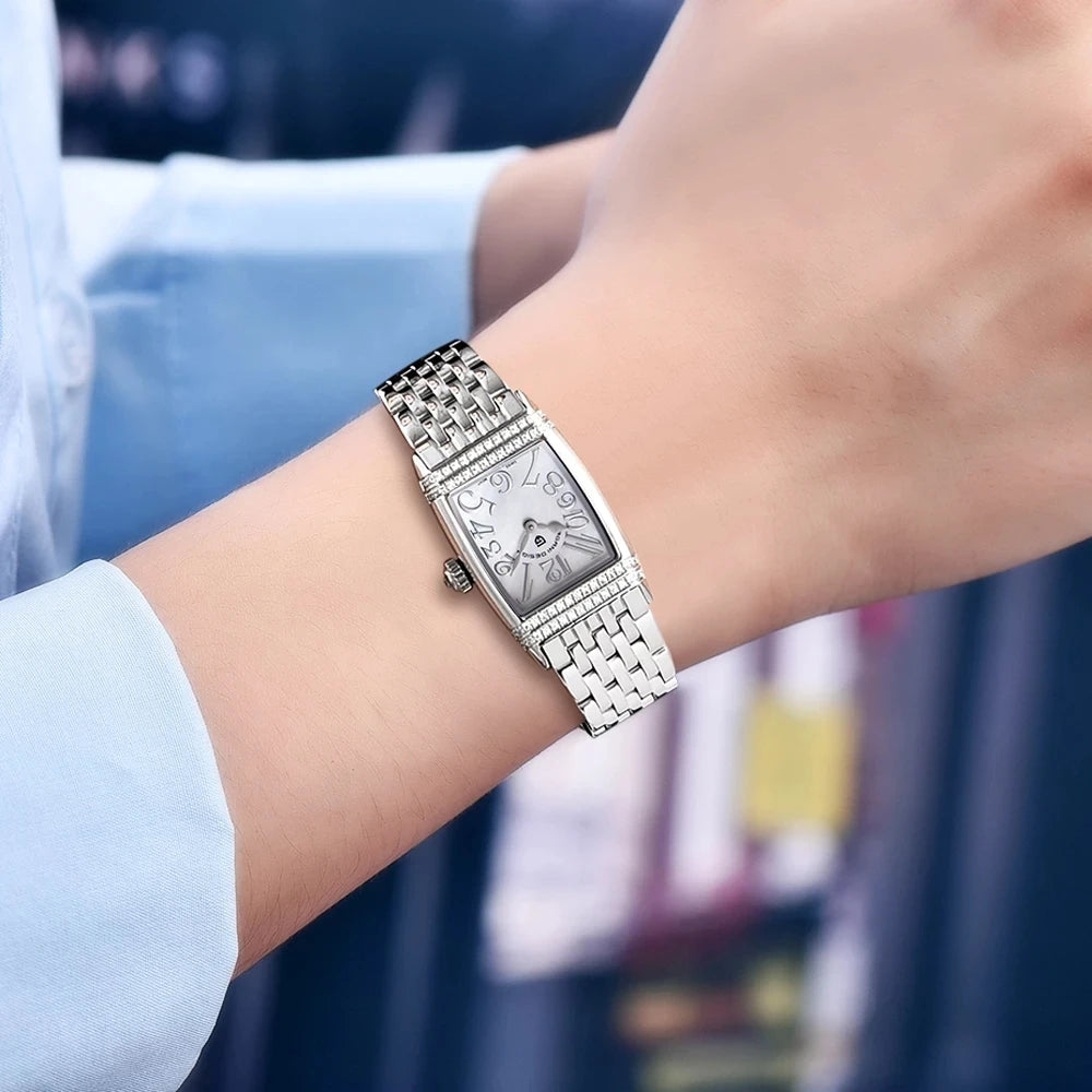 2024 NEW PAGANI DESIGN Women Stainless Steel Rhinestone Watch Silver Bracelet Quartz Waterproof 50M Lady Business Analog Watches