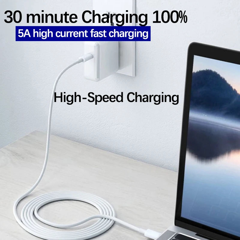 100W Type C Cable USB C To Type C PD Fast Charging Wire Cord For iPhone 15 Xiaomi Samsung Huawei MacBook iPad Mobile Phone Cable