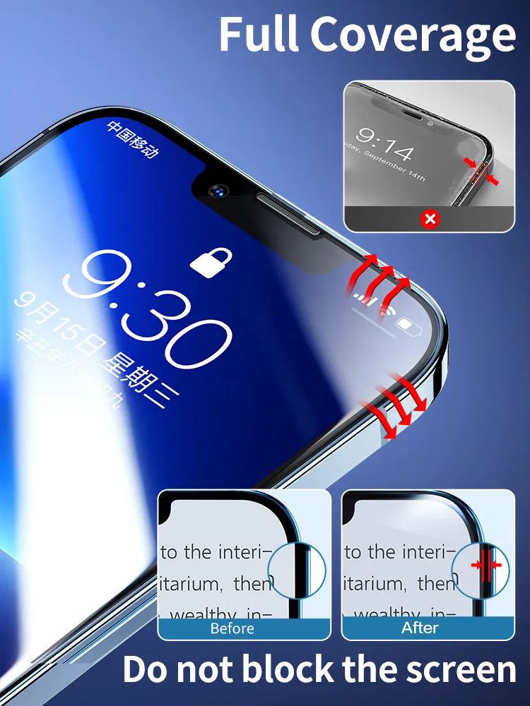 SmartDevil for iPhone 15 14 Full Cover Tempered Glass for iPhone 15 Pro Max 14 Pro 13 12 mini 11 XR HD Screen Protector