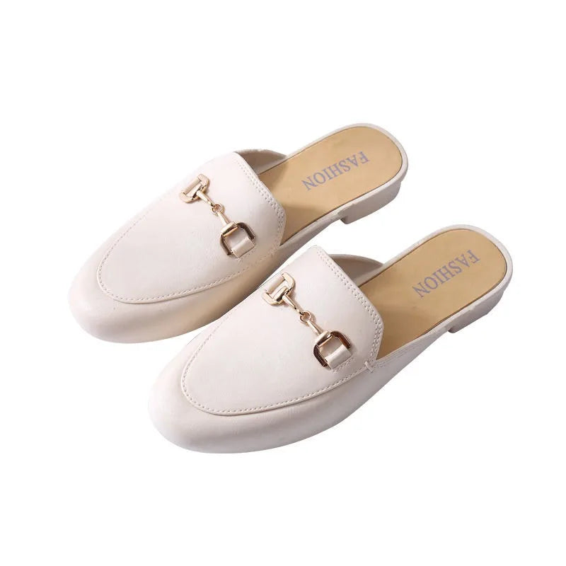 Four Season Women Mules Shoes Soft PVC Flats Slippers Street Leisure Slides Casual Shoe Outdoor Beach Slippers Slip-on Loafers