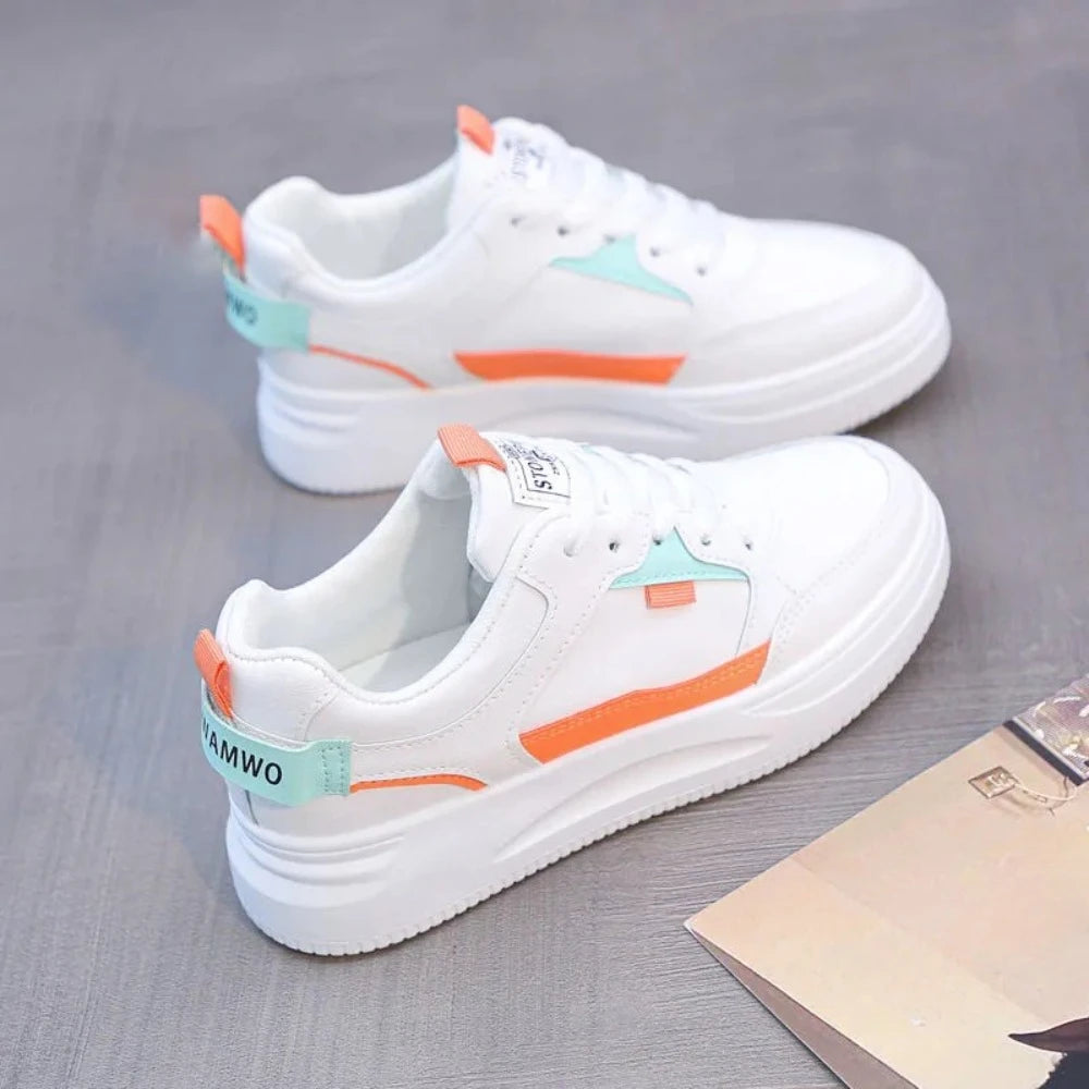 2024 Women Shoes Thick Sole White Spring Autumn Breathable Platform Zapatos De Mujer Trend Round Head Female Casual Sneaker