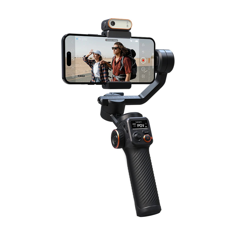 Hohem-iSteady M6 Kit Gimbal for Smartphone, 3-Axis Gimbal, AI Tracker, Fill Light, for iPhone 15 Pro Max and Android Stabilizer