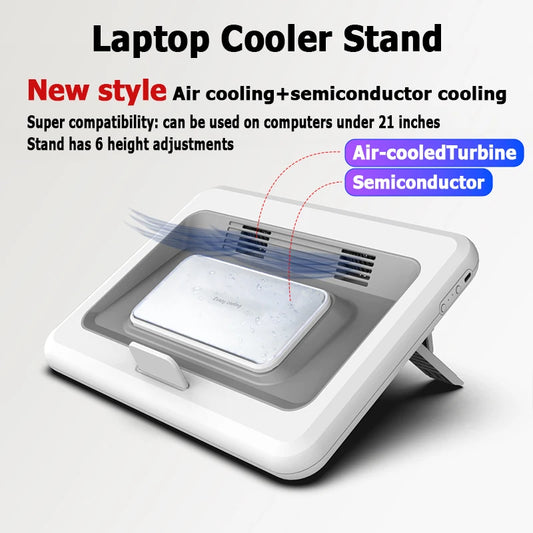 2023 New 21 inch Laptop Cooler Stand Semiconductor Cooling Fan Cooling Silent heat distribution Portable For Laptop Accessories