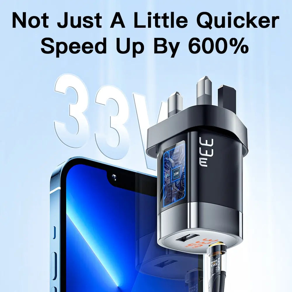 Essager 33W GaN USB C Charger Digital Display PD Fast Charging For iPhone 13 12 Max Pro iPad For Xiaomi Poco Samsung Charger Es