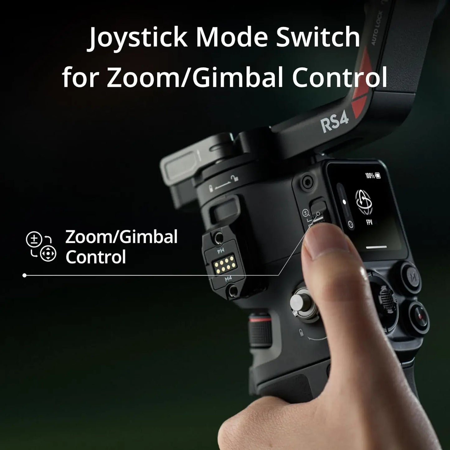 DJI RS 4 3-Axis Gimbal Stabilizer for DSLR and Mirrorless Cameras 2-Mode Switch Joystick, Camera Gimbal DJI Original In Stock