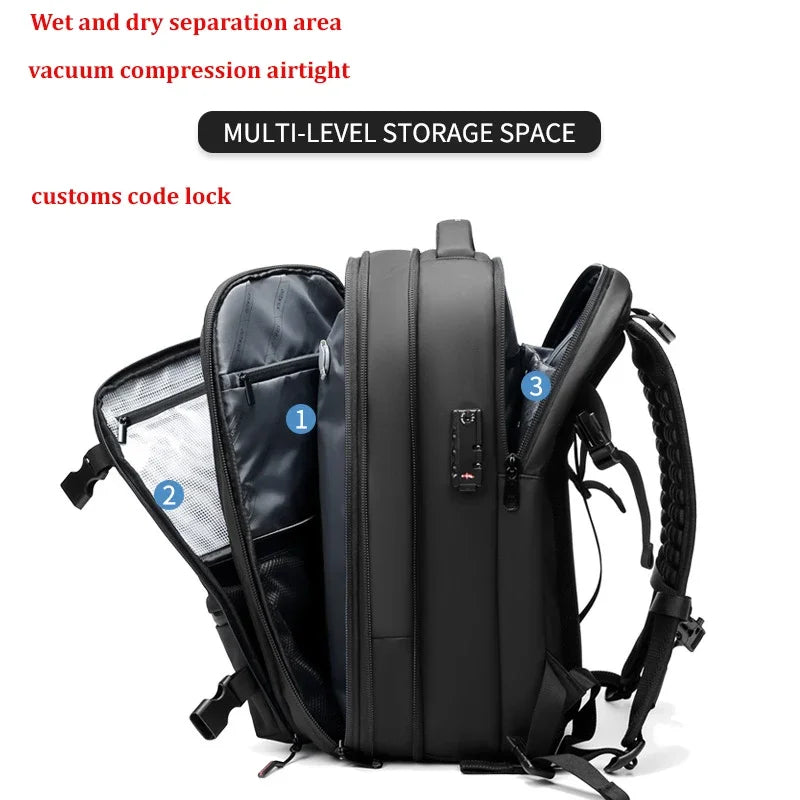 Travel Men 17.3 inch Laptop Backpack vacuum compression Backpack Business Large Capacity school Backpack expand outdoor backpack