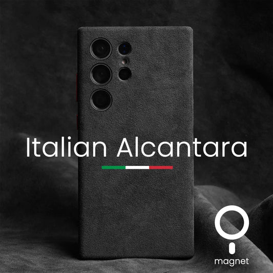 Magnetic ALCANTARA Case for Samsung Galaxy S24 Ultra 5G Luxury Business Supercar Same Artificial Leather Phone Cases
