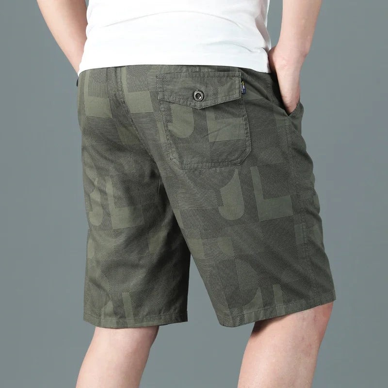 Men's Workwear Shorts Thin Breathable Loose Fitting Oversized Pure Cotton Beach Pants Trendy and Fashionable