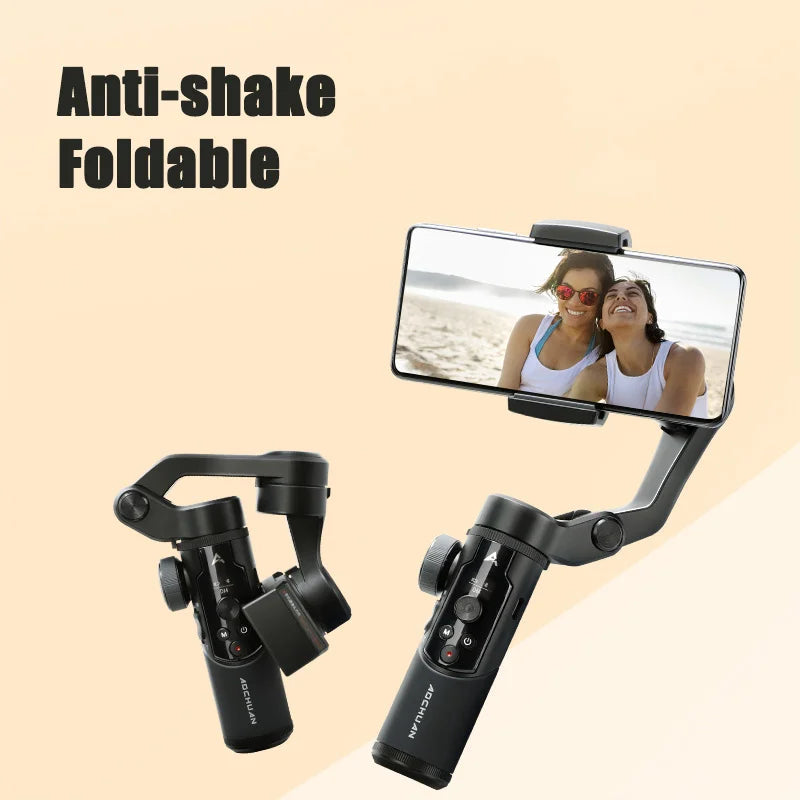 AOCHUAN SMART XR Foldable 3 axis Handheld Gimbal Stabilizer Selfie Stick for Smartphone iPhone Xs Max X Samsung Action Camera