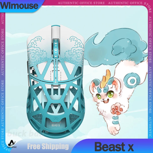 Wlmouse Beast X Fabulous Beasts Gamer Mouse Magnesium Alloy Mice 2Mode 2.4G Wireless Mouse Lightweight Cute Anime PAW3395 Gifts