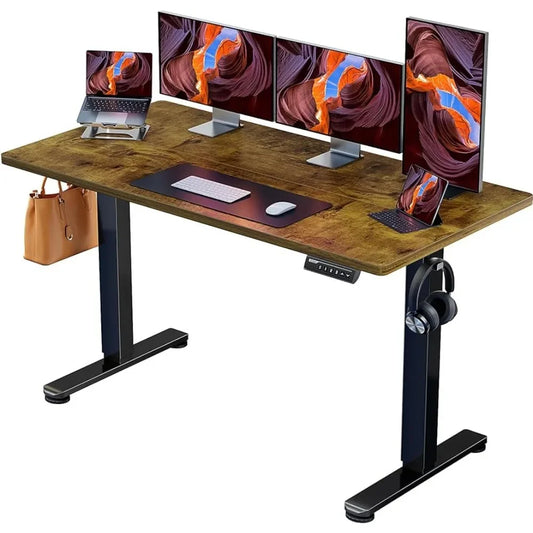 Height Adjustable Electric Standing Desk Gaming Computer Desks 55 X 28 Inches Sit Stand Up Desk Furniture for Room Mesa Pc Table