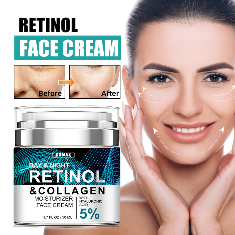 Advanced Retinol Collagen Cream For Face With 5  Hyaluronic Acid Anti-Aging Cream Anti Wrinkle Reduce Fine Lines Lifting And Firming Cream 24-Hour Facial Care Suitable For All Skin Types